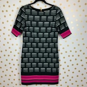 Eliza J Contrast Hem Printed Sheath Dress